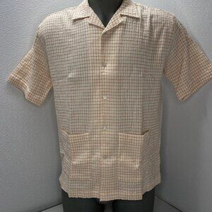 NEW EDMMOND STUDIOS Shirt Plain Red Size M Captains Dinner Short Sleeve Square